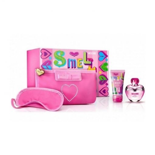 Giftset Moschino Pink Bouquet Edt 100ml + BL 100ml + Lip Gloss 10ml