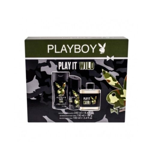 Giftset Playboy Play It Wild Edt 100ml + SG 250 + DTS 150ml