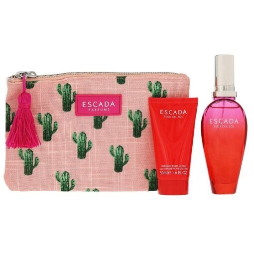 Giftset Escada Flor Del Sol Edt 50ml + 50ml BodyLotion + Clutch Bag