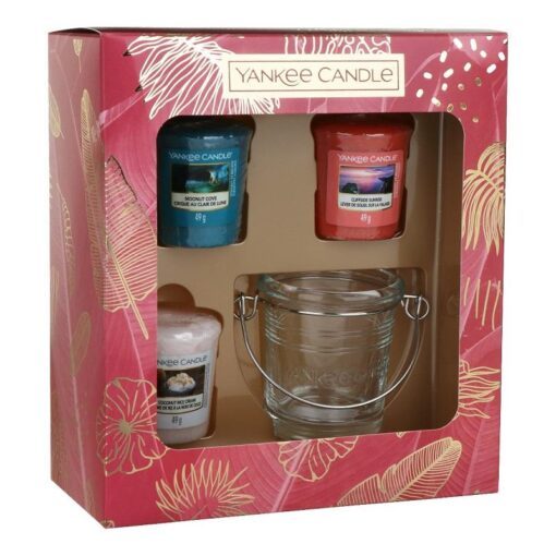 Giftset Yankee Candle 3 Votive Candles 1 Holder - The Last Paradise