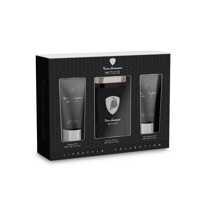 Giftset Lamborghini Mitico Edt 125ml + Shower Gel 100ml + Aftershave Balm 100ml Giftset Lamborghini Mitico Edt 125ml + Shower Gel 100ml + Aftershave Balm 100ml