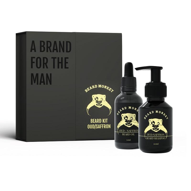 Giftset Beard Monkey Beard Kit Oud/Saffron 2021 Giftset Beard Monkey Beard Kit Oud/Saffron 2021