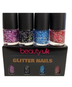 Beauty UK Glitter Nails Polish Set 4x9ml