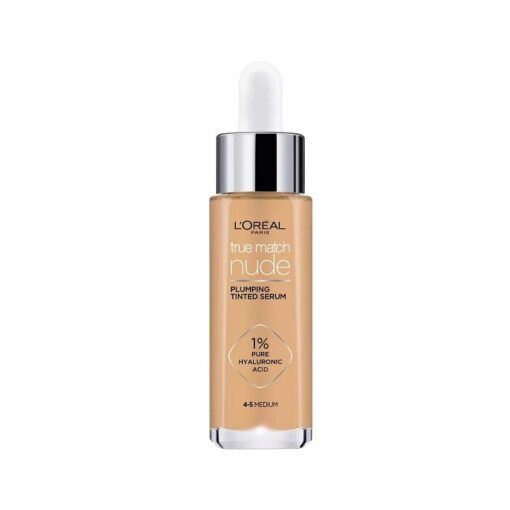 L'Oreal True Match Nude Plumping Tinted Serum Foundation 4-5 Medium 30ml