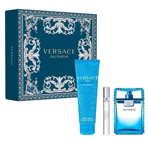 Giftset Versace Man Eau Fraiche Edt 100ml + Edt 10ml + SG 150ml