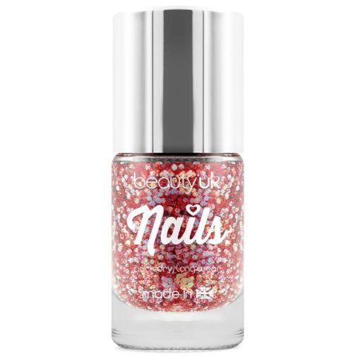 Beauty UK Glitter Nail Polish - Astral Stars Red