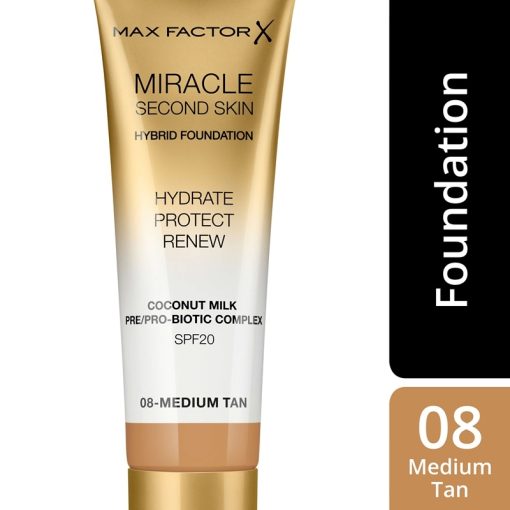 Max Factor Miracle Second Skin Foundation 08 Medium Tan