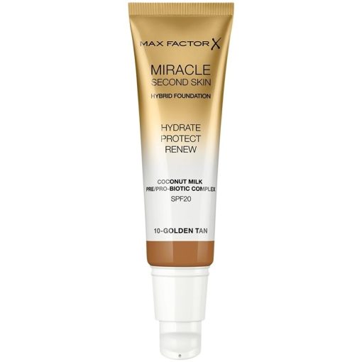 Max Factor Miracle Second Skin Foundation 10 Golden Tan