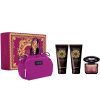 Giftset Versace Crystal Noir Edt 90ml + Body Lotion 100ml + Shower Gel 100ml + Bag