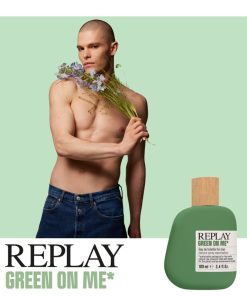 Giftset Replay Green On Me Man Edt 100ml + Pochette