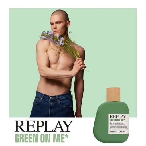 Giftset Replay Green On Me Man Edt 100ml + Pochette