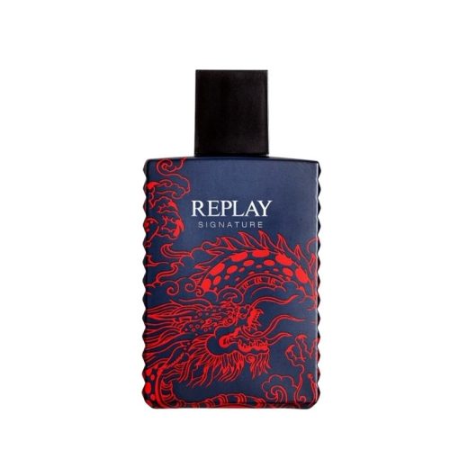 Giftset Replay Signature Red Dragon Man Edt 100ml + Pochette