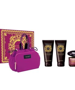 Giftset Versace Crystal Noir Edt 90ml + Body Lotion 100ml + Shower Gel 100ml + Bag