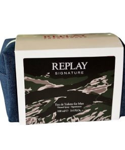 Giftset Replay Signature Man Edt 100ml + Pochette