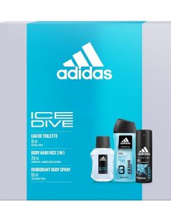 Adidas Ice Dive For Him Edt 100ml + Deospray 150ml + Shower Gel 250ml