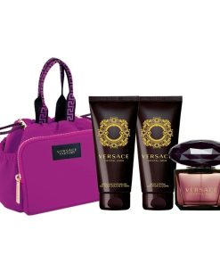 Giftset Versace Crystal Noir Edt 90ml + Body Lotion 100ml + Shower Gel 100ml + Bag