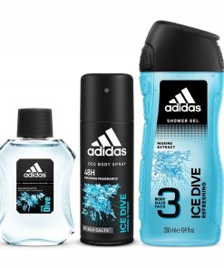 Adidas Ice Dive For Him Edt 100ml + Deospray 150ml + Shower Gel 250ml