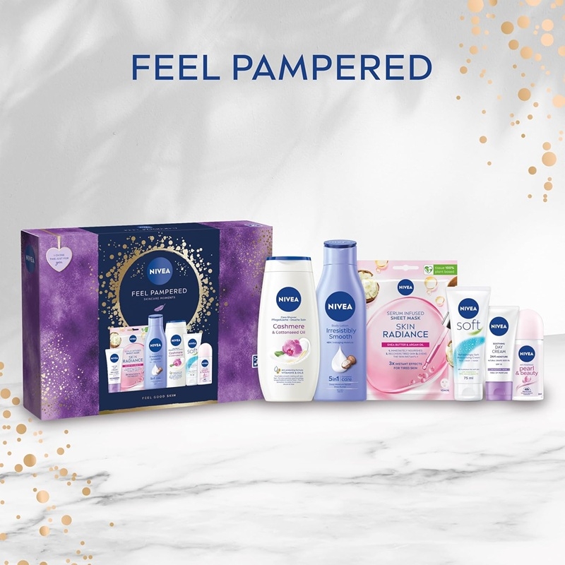 Giftset Nivea Feel Pampered Skincare Moments 6pcs Giftset Nivea Feel Pampered Skincare Moments 6pcs